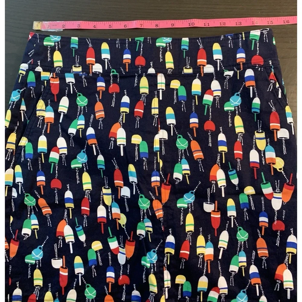 Talbots Lobster Pot Buoy Print‎ Pencil Skirt 6P Petites Novelty Preppy Coastal